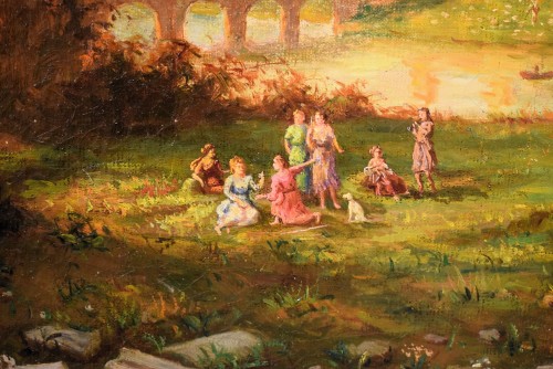 Antiquités - Paysages arcadiens, École romaine du XVIIIe siècle
